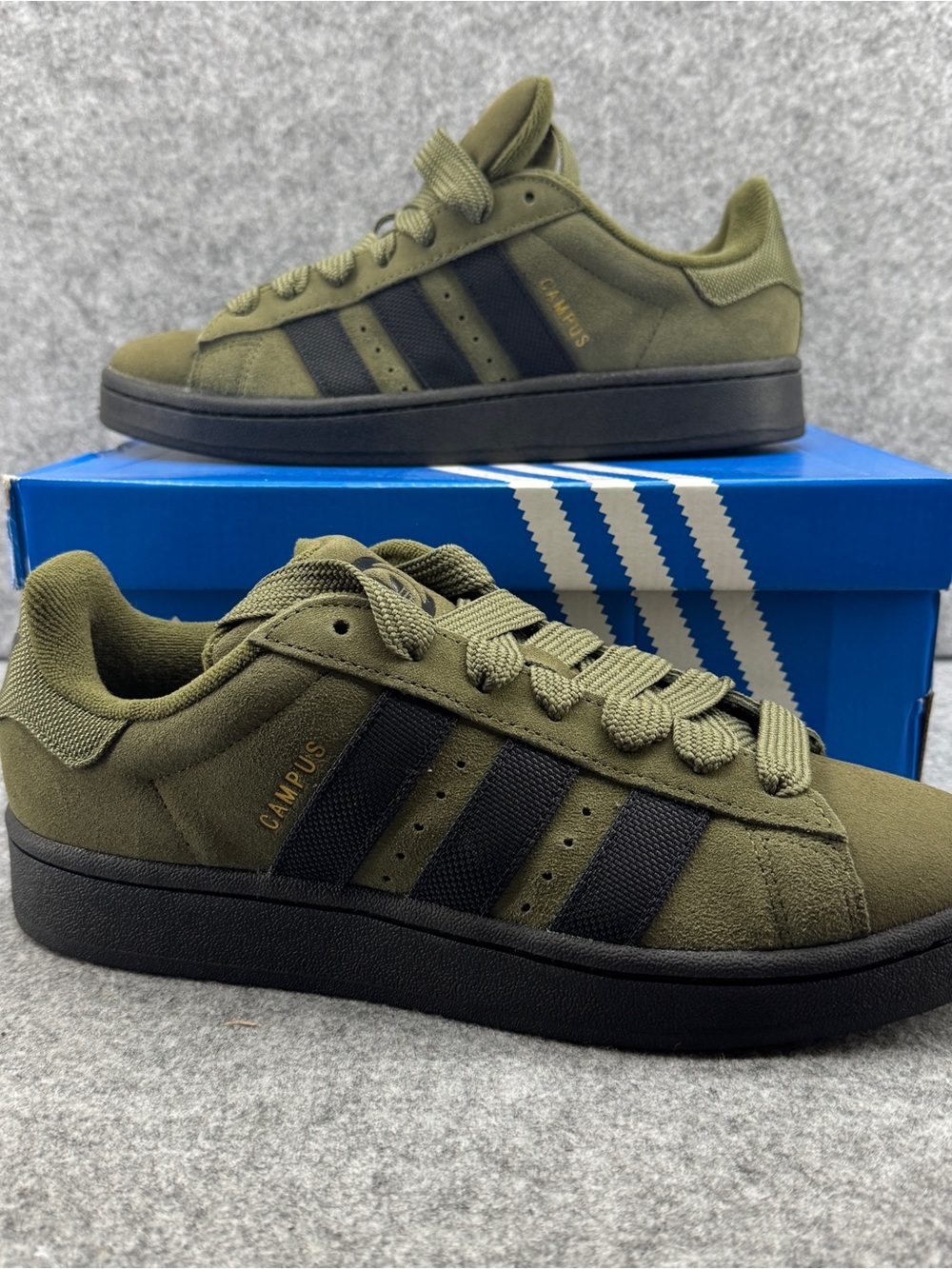 adidas Campus Olive & Black Suede Sneakers size 8.5